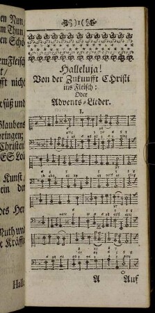 Von der Zukunfft Christi ins Fleisch : oder Advents-Lieder