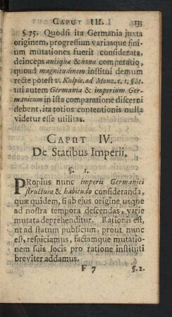 Caput IV. De Statibus Imperii.