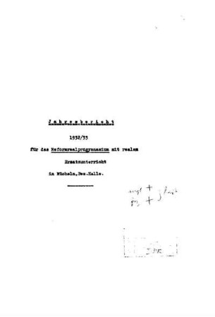 1932/33: Jahresbericht ... - 1932/33
