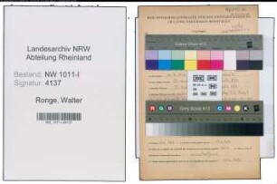 Entnazifizierung Walter Ronge , geb. 15.07.1911 (Verwaltungsinspektor)