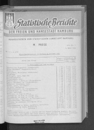 Einzelhandelspreise in Hamburg im Februar 1960 : Lfd. Nr. 7
