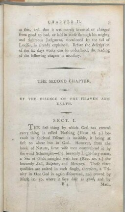 The Second Chapter. Of The Essence Of The Heaven And Earth.