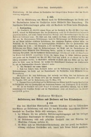Siebenter Abschnitt. Beförderung von Gütern und Personen auf den Eisenbahnen