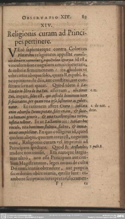 XIV. Religionis curam ad Principes pertinere