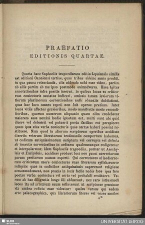 Praefatio Editionis Quartae