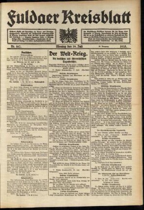 Ausgabe vom Montag, den 19. Juli 1915.