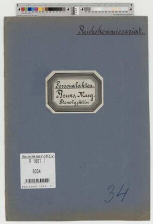 Bruns, Margarete, geb. 24.10.1904, Stenotypistin