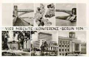 Postkarte zur Vier-Mächte-Konferenz in Berlin 1954