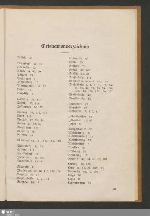 Ortsnamenverzeichnis
