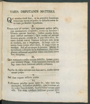 Varia Disputando Materies