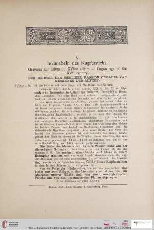 V. Inkunabeln des Kupferstichs (Nr. 591-614)