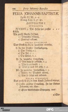 Feria Johannis Baptistae.