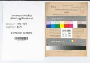 Entnazifizierung Wilhelm Schroeter , geb. 22.03.1886 (Angest.)