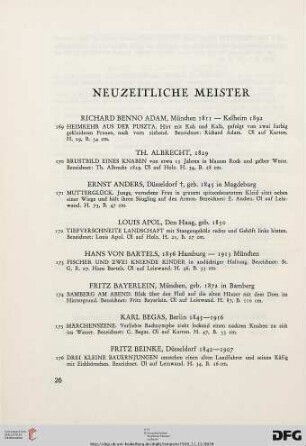 Neuzeitliche Meister (Nr. 169-342)