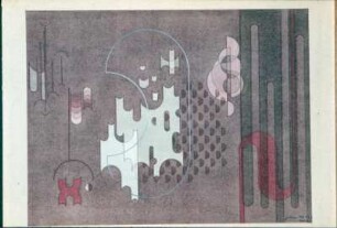 Kosmisches. Tusche, Bleistift, Pinsel, Wasserfarben, Feder, Deckweiß; 22,7 x 30,3 cm (1948; H. Rose)