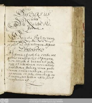 Discursus über die Reichs-Historie