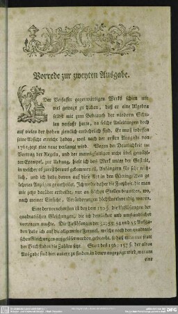 Vorrede zur zweyten Ausgabe