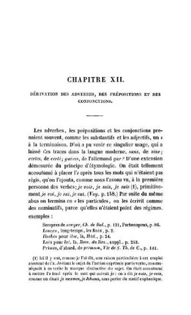 Chapitre XII. Dérivation Des Adverbes, Des Prépositions Et Des Conjonctions.
