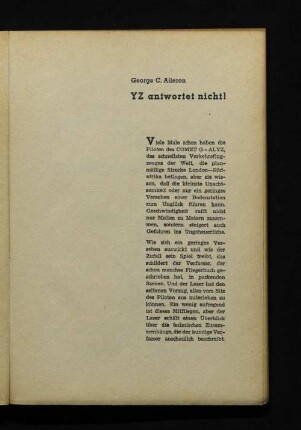 YZ antwortet nicht!