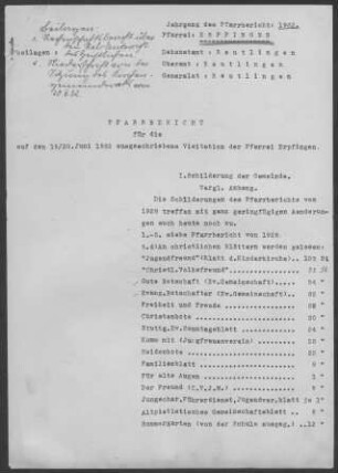 Erpfingen: Pfarrbericht 1932