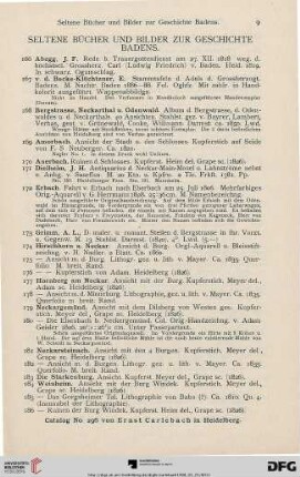 Seltene Bücher und Bilder zur Geschichte Badens (Nr. 166-305)