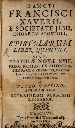 Epistolarum liber quintus : sive epistolae novae XVIII.