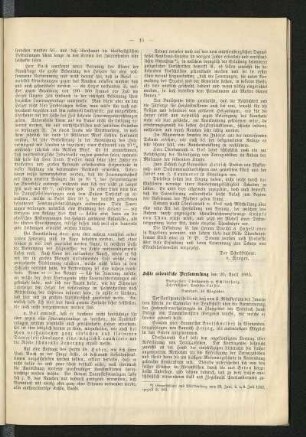 Achte ordentliche Versammlung den 20. April 1883