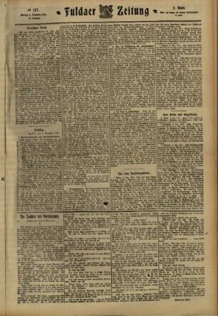 Zweite Ausgabe vom Montag, den 04. Dezember 1911.