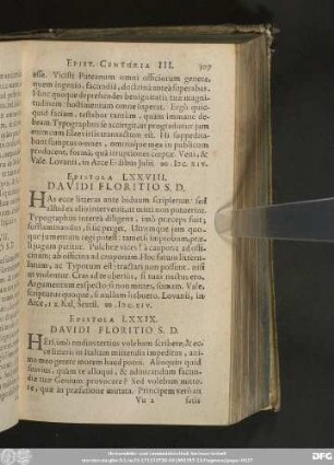 Epistola LXXIX. Davidi Floritio S. D.