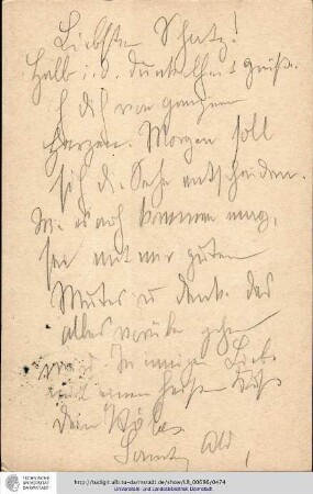 Postkarte vom 15.10.1905