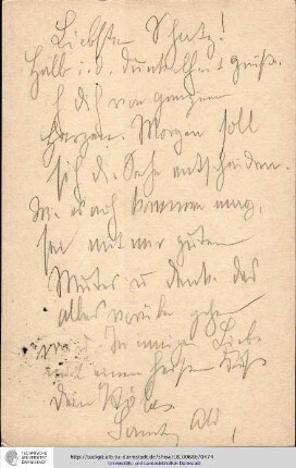 Postkarte vom 15.10.1905