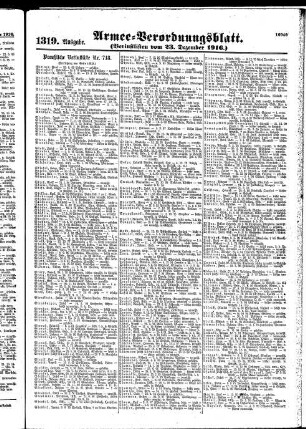 1319.Ausgabe. Samstag, 23. Dezember 1916