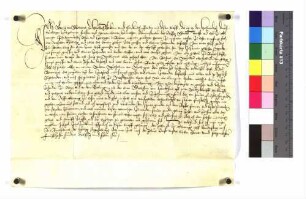 Lehenrevers des Georg von Woellwarth zu Heubach gegen Propst Heinrich zu Ellwangen um Killingen, die Höfe Rötenberg und Eglof, Baiershofen und Röthardt nebst Bernlohe, Westhausen und den Zehnten zu Ober- und Unterböbingen