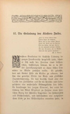10. Die Gründung des Klosters Fulda.
