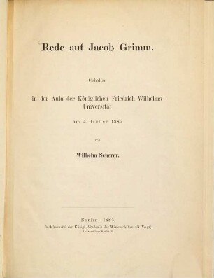 Rede auf Jakob Grimm
