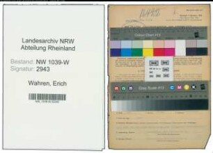 Entnazifizierung Erich Wahren , geb. 10.12.1912 (Fachmeister)