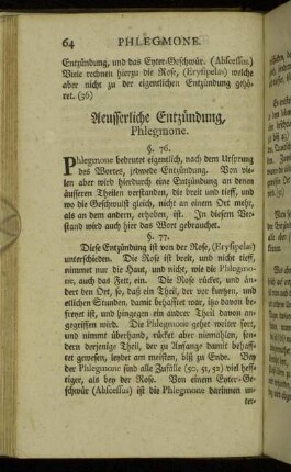 Aeusserliche Entzündung. Phlegmone.