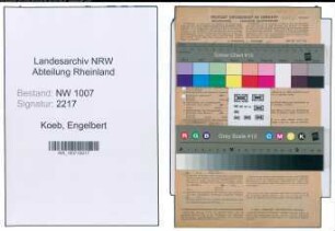 Entnazifizierung Engelbert Koeb , geb. 05.03.1899 (Werkmeister)