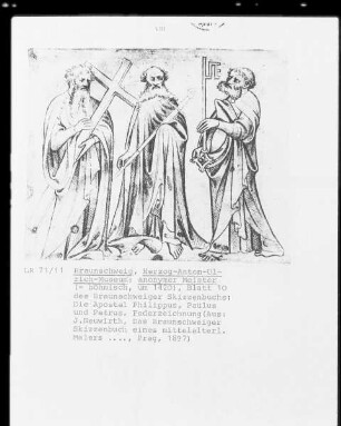 Das Braunschweiger Skizzenbuch — Petrus, Paulus und Philippus, Folio 10 recto
