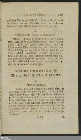Neun und dreyßigstes Kapitel. Verschiedene Sorten Backwerk