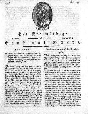 Nro. 139, Sonnabend, den 12. Julius 1806