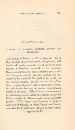 Chapter XII. Capture of Bassein - Burmese attack on Martaban