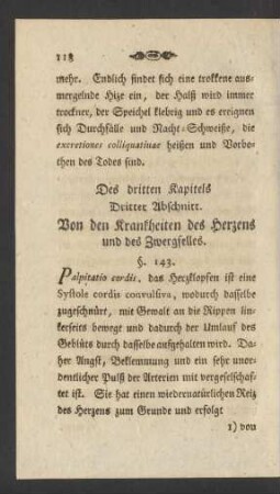 Des dritten Kapitels Dritter Abschnitt. Von den Krankheiten des Herzens und des Zwergfelles