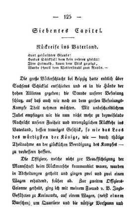Siebentes Capitel. Rückreise ins Vaterland.