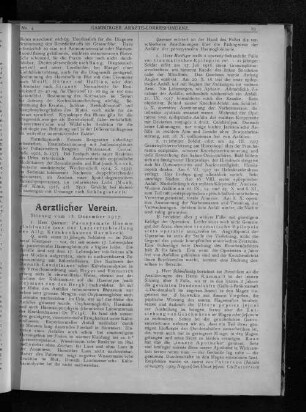 Aerztlicher Verein. Sitzung vom 18. Dezember 1917.