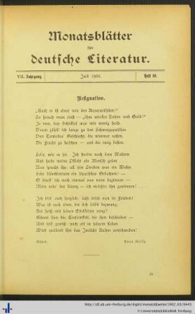Juli 1903, Heft 10.