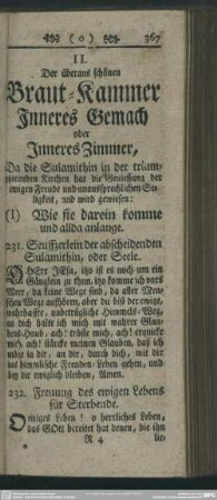 II. Der überaus schönen Braut-Kammer Inneres Gemach oder Inneres Zimmer ...