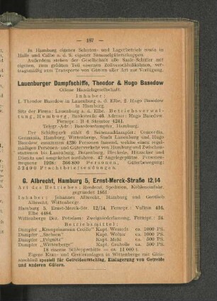 Lauenburger Dampfschiffe, Theodor & Hugo Basedow