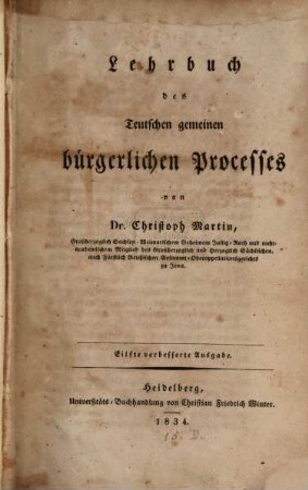 Lehrbuch des Teutschen gemeinen bürgerlichen Processes