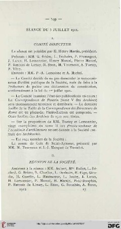Séance du 5 juillet 1912